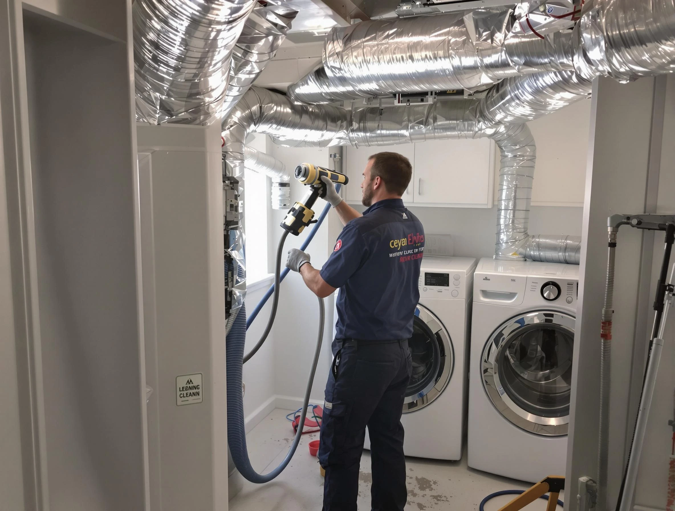 Adams Dryer Vent Cleaning specialist using advanced equipment for thorough duct cleaning in Adams